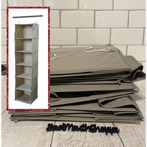 *6 Shelf Hanging Closet Organizer Gray 2